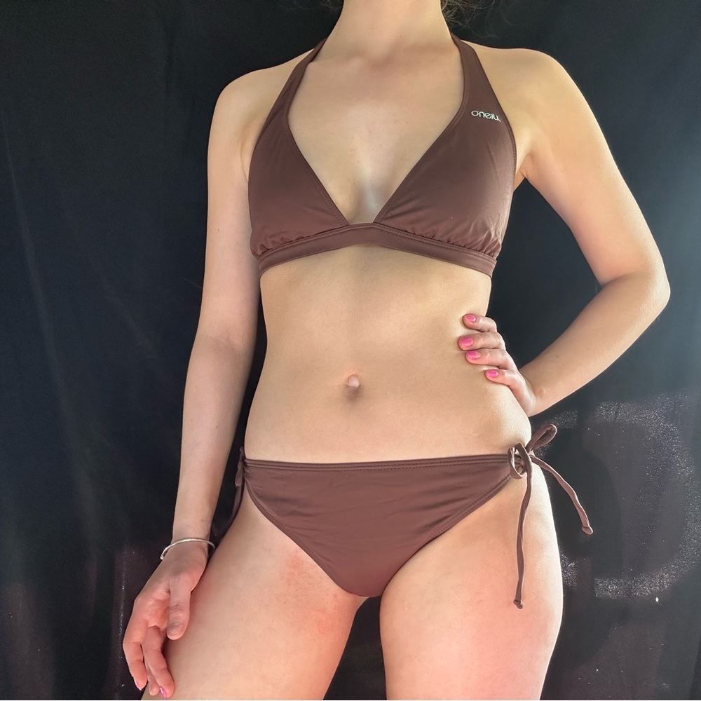 Host Pick🎉O’Neill Matching Chocolate Surfing Bikini Set Size Large
